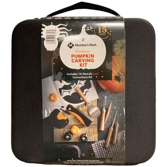 Member's Mark 15 Piece Premium Pumpkin Carving Kit Includes 16 Stencils - Picture 1 of 1